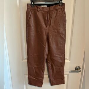 Babaton Brown Faux Leather Pants